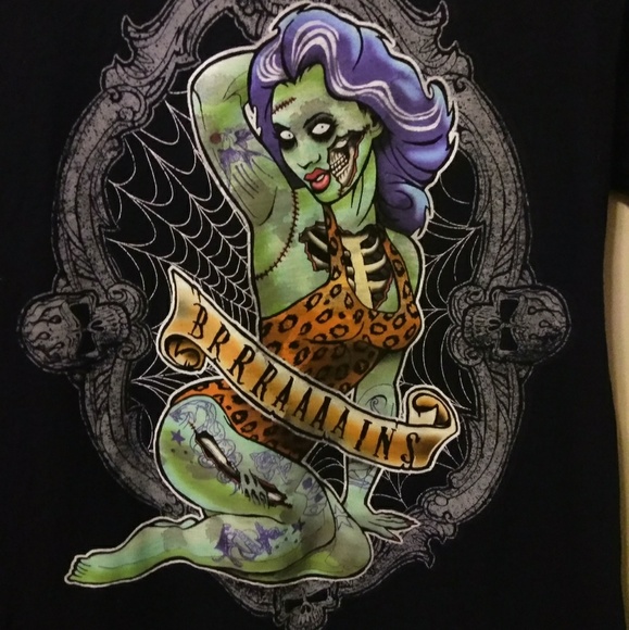 *SOLD*Gothic Zombie Pinup Shirt - Picture 2 of 2